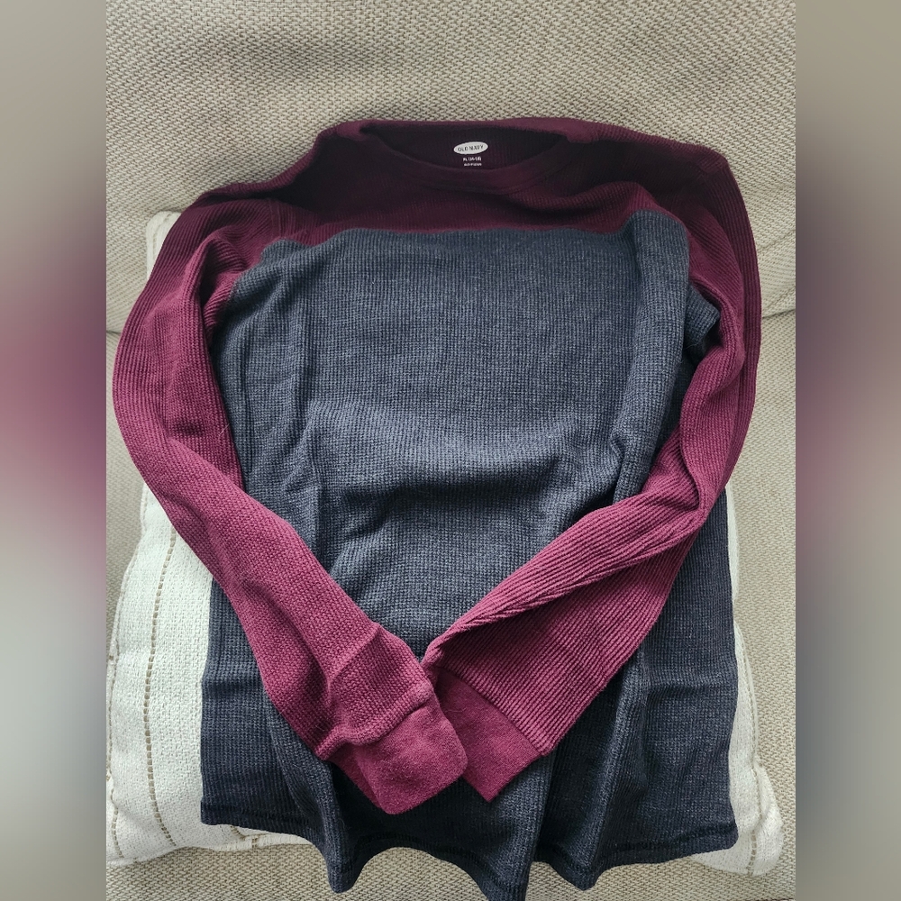 Boys Burgundy and Gray Long Sleeve Sweater